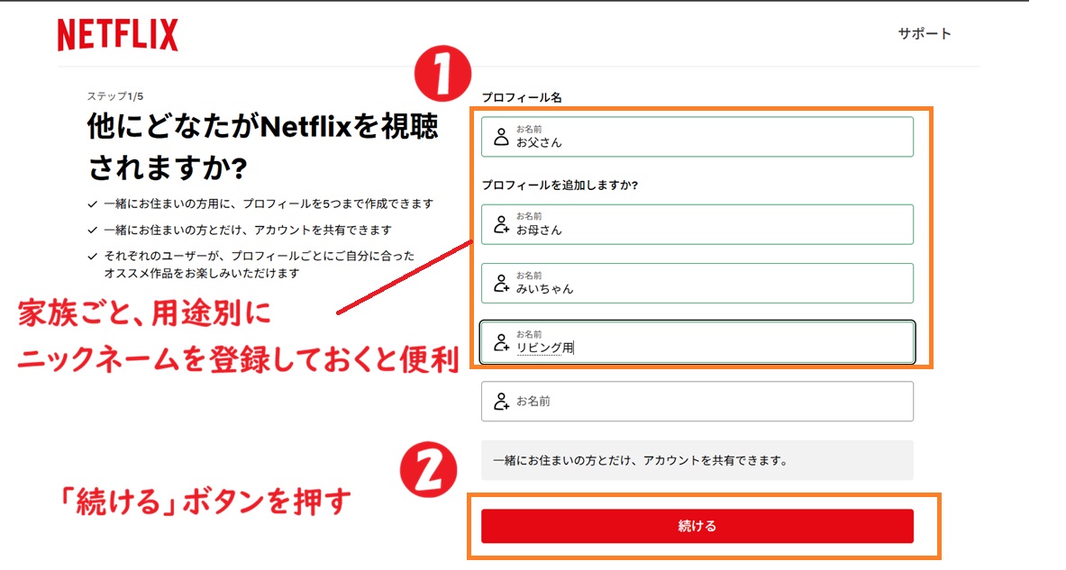 netflixプロフィール名
